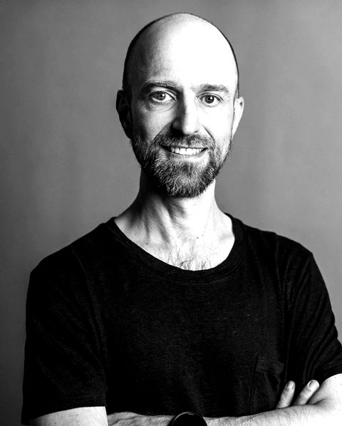 Portrait of Falk Uebernickel, black and white